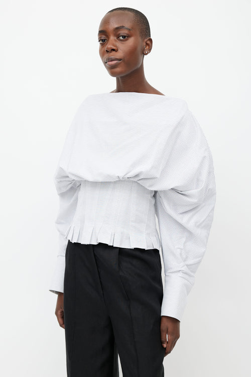 Jacquemus 2019 Blue 
White Striped Blouse