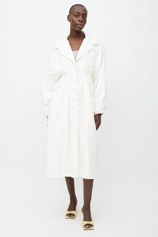 Jacquemus SS19 White Linen La Riviera Trench Coat