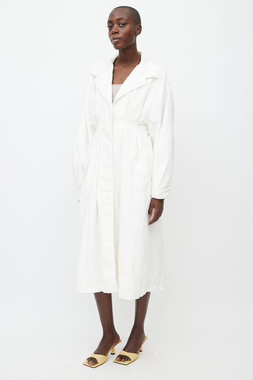 Jacquemus SS19 White Linen La Riviera Trench Coat