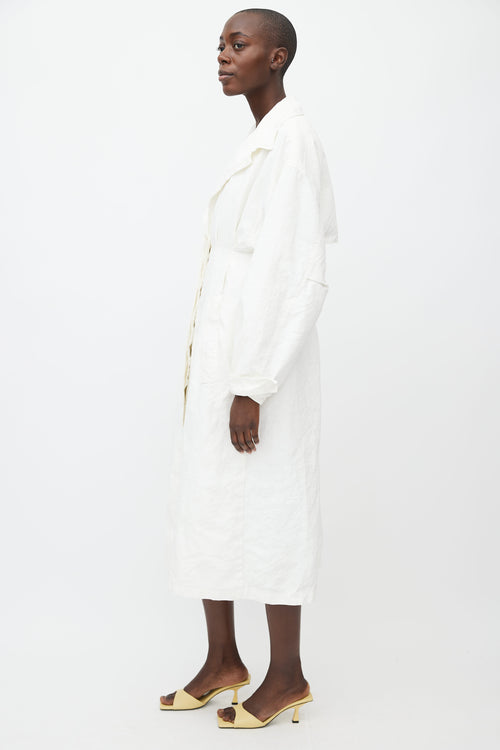 Jacquemus SS19 White Linen La Riviera Trench Coat