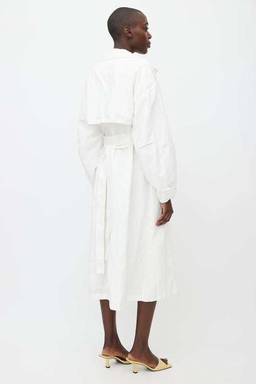 Jacquemus SS19 White Linen La Riviera Trench Coat