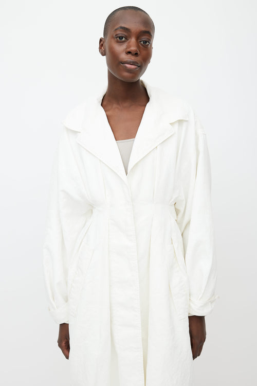 Jacquemus SS19 White Linen La Riviera Trench Coat