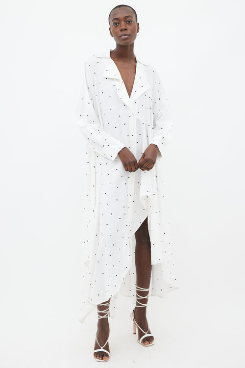 Jacquemus SS19 White 
Navy La Robe Rosaria Polka Dot Dress