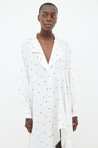 Jacquemus SS19 White 
Navy La Robe Rosaria Polka Dot Dress