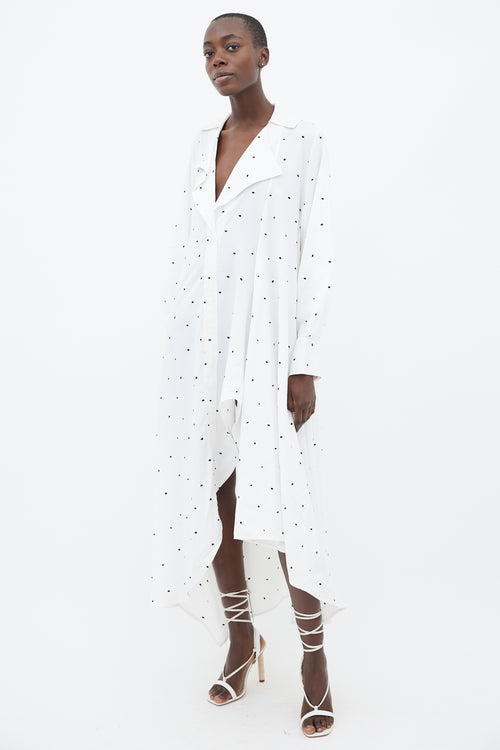 Jacquemus SS19 White 
Navy La Robe Rosaria Polka Dot Dress