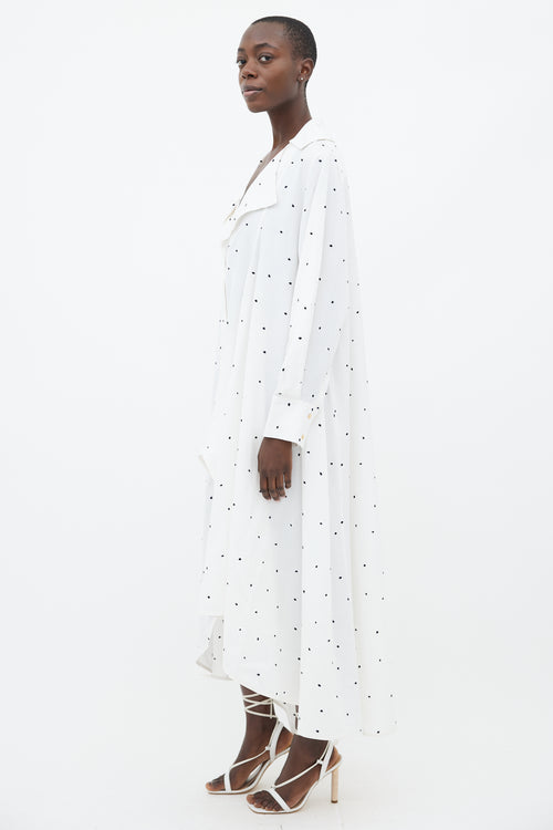 Jacquemus SS19 White 
Navy La Robe Rosaria Polka Dot Dress