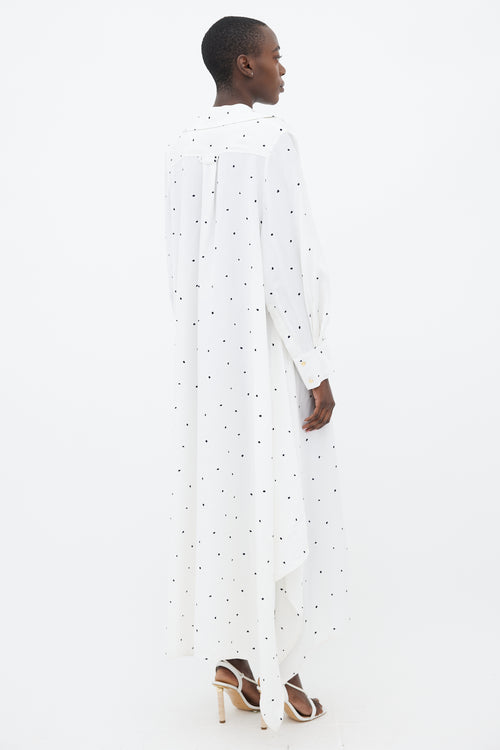 Jacquemus SS19 White 
Navy La Robe Rosaria Polka Dot Dress