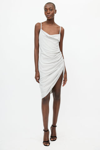 Jacquemus SS 2022 Grey Le Splash Gathered Backless Dress