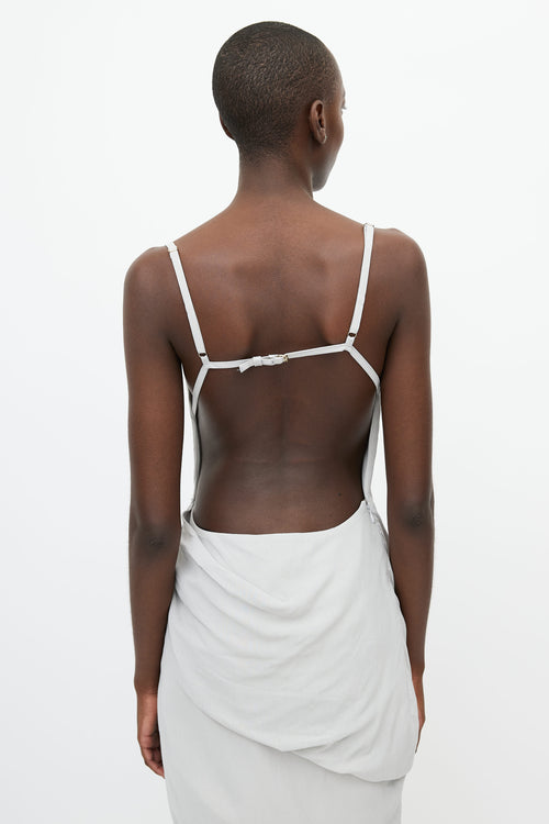 Jacquemus SS 2022 Grey Le Splash Gathered Backless Dress