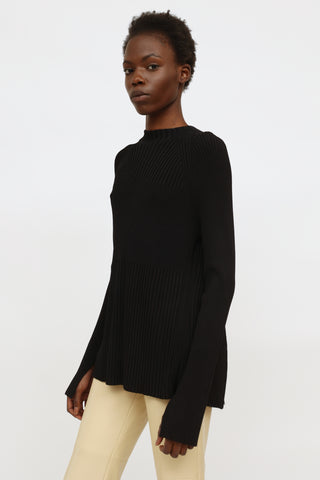 Black Ribbed Lace Top Jason Wu