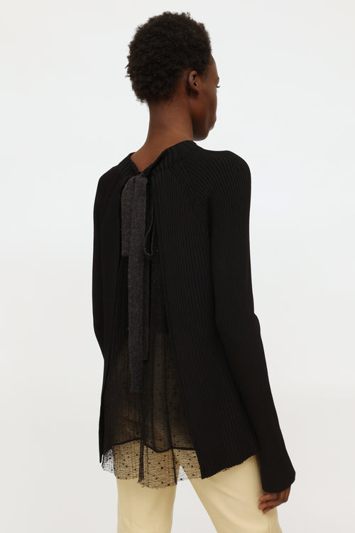 Black Ribbed Lace Top Jason Wu