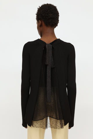 Black Ribbed Lace Top Jason Wu