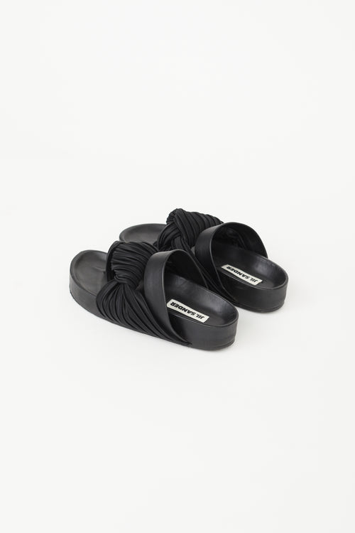 Jil Sander Black Leather Knotted Strap Sandal