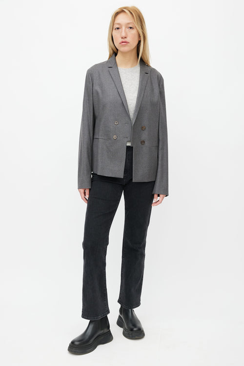 Jil Sander Grey Double Breasted Sundew Blazer