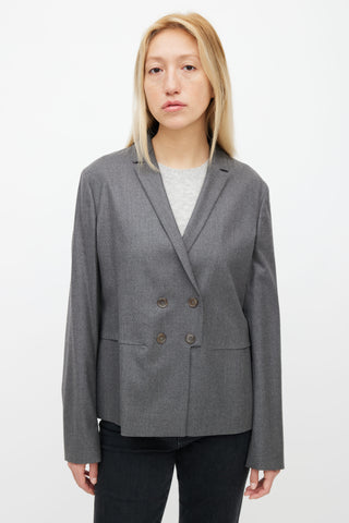 Jil Sander Grey Double Breasted Sundew Blazer