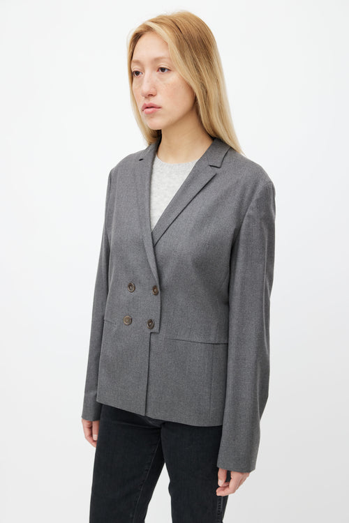 Jil Sander Grey Double Breasted Sundew Blazer