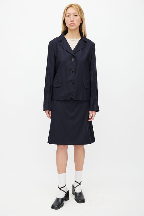 Jil Sander Navy Blazer 
Skirt Set