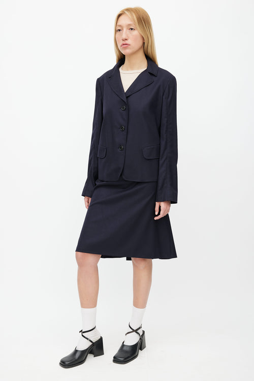 Jil Sander Navy Blazer 
Skirt Set