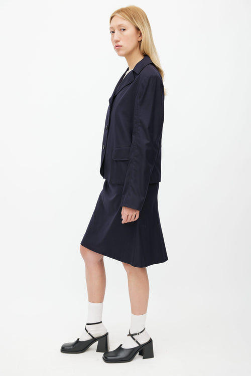 Jil Sander Navy Blazer 
Skirt Set