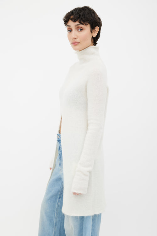 Jil Sander Cream Open Long Turtleneck Sweater