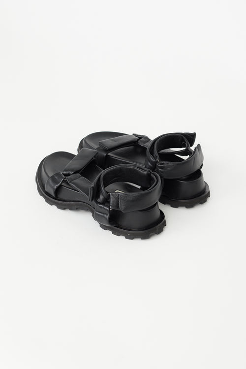 Jil Sander Black Chunky Strappy  Sandal