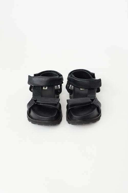 Jil Sander Black Chunky Strappy  Sandal