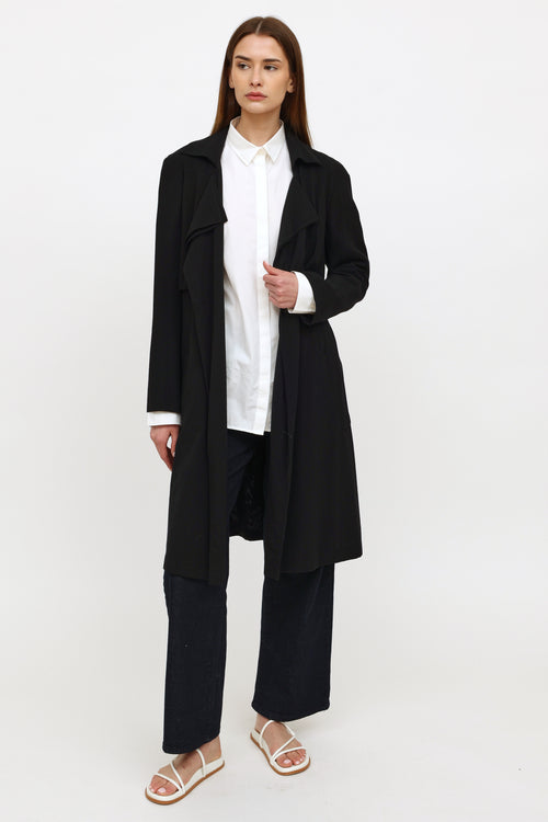 Jil Sander Black Wool Trench Coat