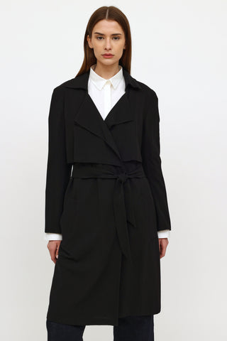 Jil Sander Black Wool Trench Coat