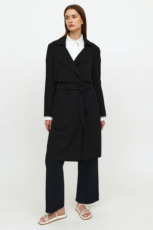 Jil Sander Black Wool Trench Coat