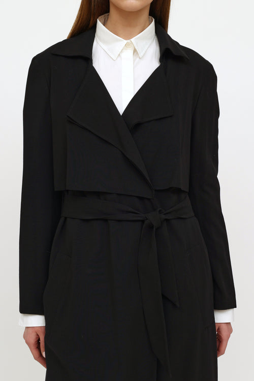 Jil Sander Black Wool Trench Coat