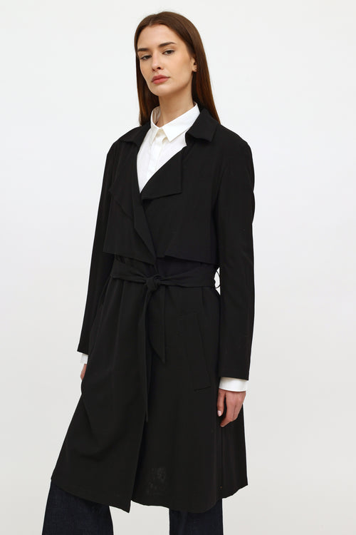 Jil Sander Black Wool Trench Coat