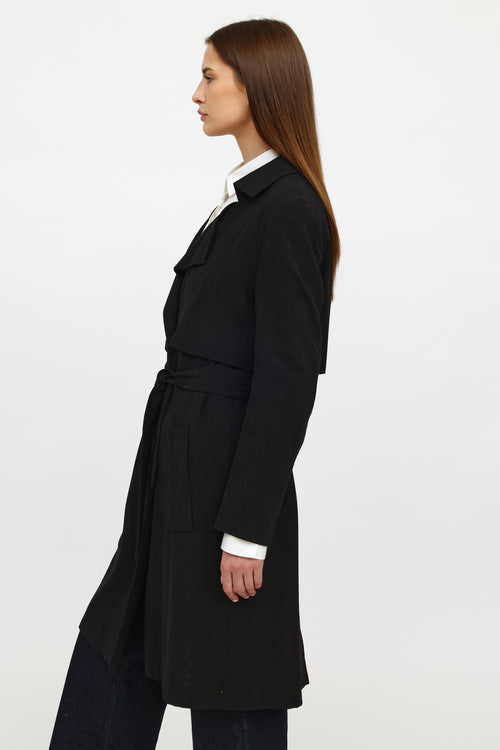 Jil Sander Black Wool Trench Coat