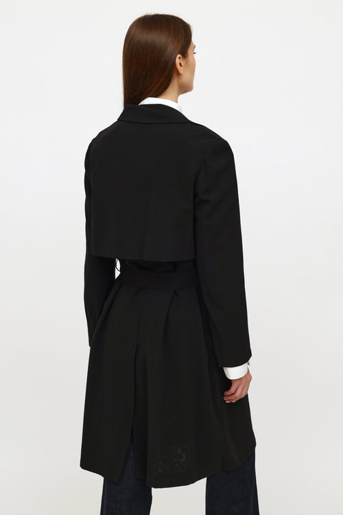 Jil Sander Black Wool Trench Coat