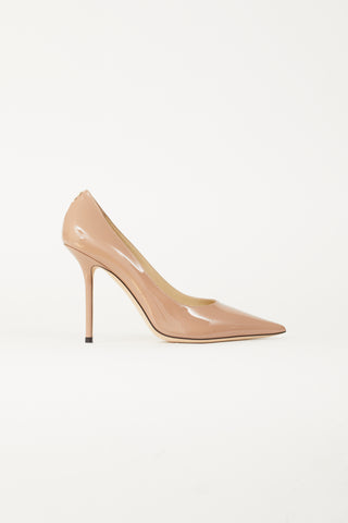 Jimmy Choo Beige Patent Leather Love 100 Pump