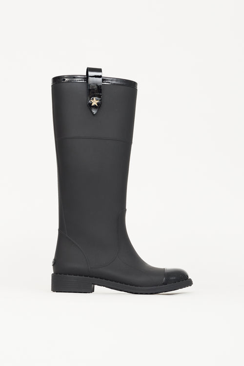 Jimmy Choo Black Edith Rubber Boot