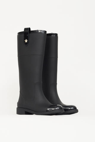 Jimmy Choo Black Edith Rubber Boot