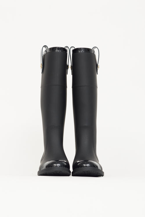 Jimmy Choo Black Edith Rubber Boot