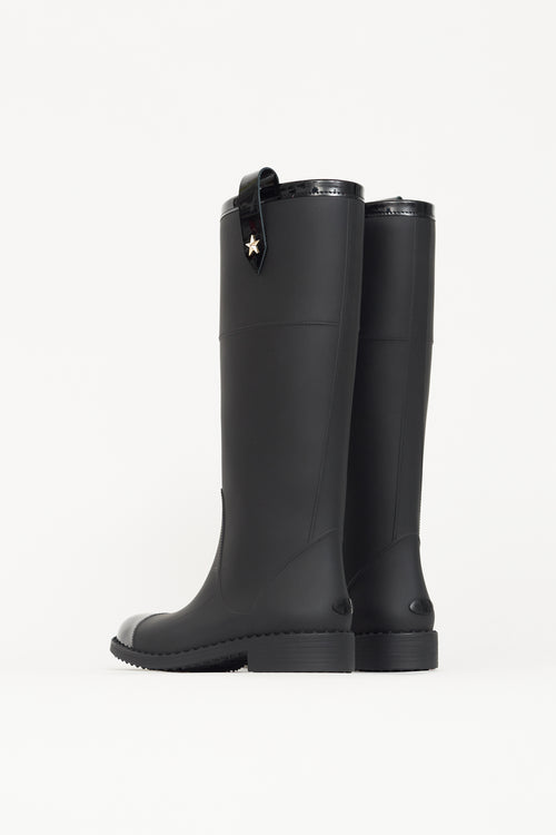 Jimmy Choo Black Edith Rubber Boot