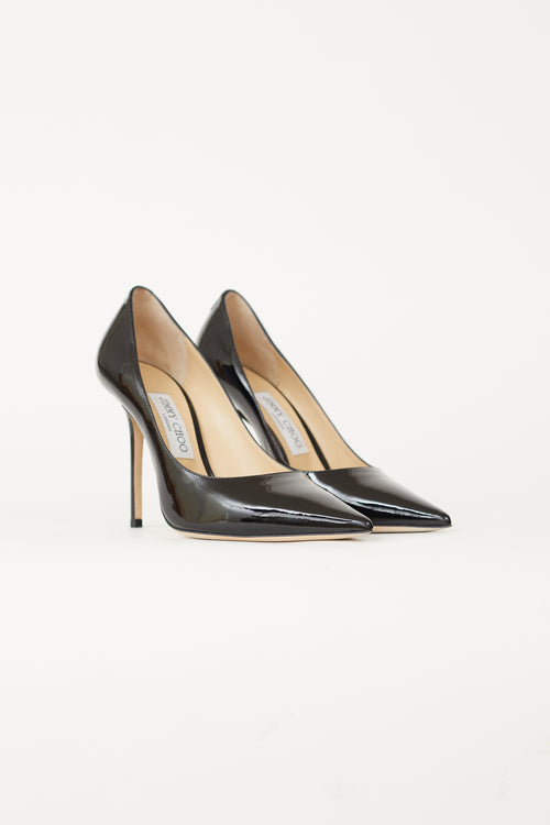 Jimmy Choo Black Patent Leather Love 100 Pump