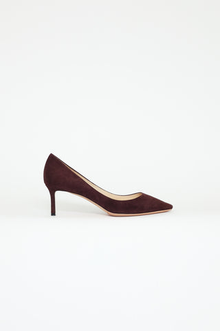 Jimmy Choo Burgundy Romy Suede Pumps