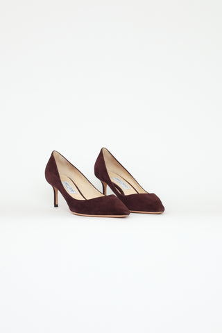 Jimmy Choo Burgundy Romy Suede Pumps