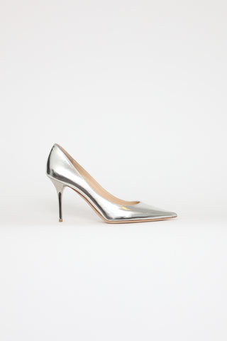 Jimmy Choo Silver Mirror Agnes Pumps