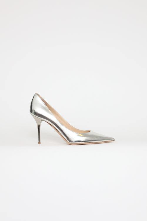 Jimmy Choo Silver Mirror Agnes Pumps