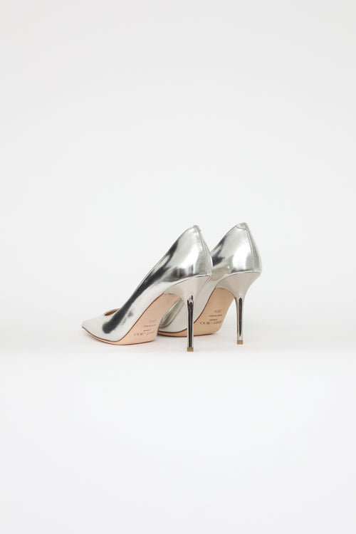 Jimmy Choo Silver Mirror Agnes Pumps