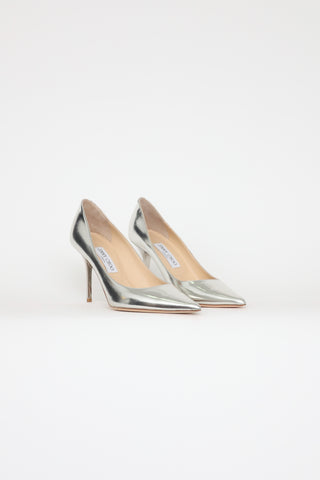 Jimmy Choo Silver Mirror Agnes Pumps