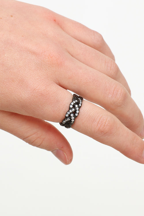 John Hardy Braided Ruthenium 
Diamond Ring