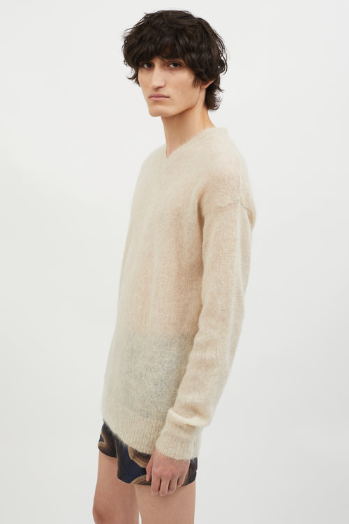 Joseph Cream V-Neck Knit Sweater