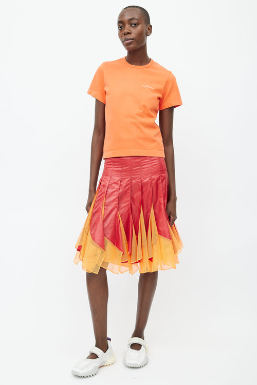 Junya Watanabe SS 2013 Red 
Orange Panelled Skirt