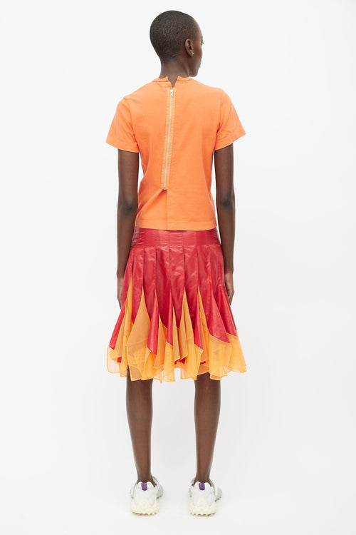 Junya Watanabe SS 2013 Red 
Orange Panelled Skirt