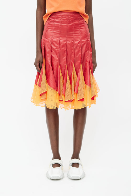 Junya Watanabe SS 2013 Red 
Orange Panelled Skirt